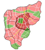 Plan eine Stadtgebietes