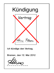 Kündigung eines Vertrages