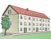 Ein Mehrfamilienhaus