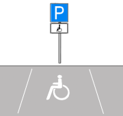 Ein Parkplatz für Gehbehinderte