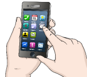 EineSmartphone in der Hand