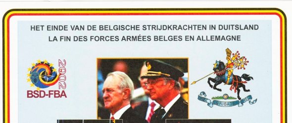 Das Schmuckblatt zur Verabschiedung der belgischen Streitkräfte in Deutschland (Bild: Stadtarchiv Troisdorf)