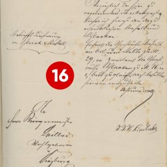 16. Türchen: Schreiben eines Bauunternehmers an den Siegburger Bürgermeister Jakob Spilles vom 22.01.1877 betreffend die Lieferung von Basalt und Schlacke für die Reparatur der Taubengasse in Troisdorf (Stadtarchiv Troisdorf, A 154, Bl. 126)