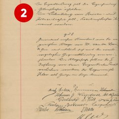 2. Türchen: Punkt 7 des Protokolls der Sitzung des Gemeinderats Troisdorf vom 26.11.1912, in welchem der Beschluss zur Benennung der Cecilienstraße gefasst wurde (Quelle: Stadtarchiv Troisdorf, A 2416, S. 166)