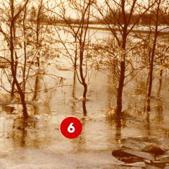 6. Türchen: Baggersee an der Sieg, aufgenommen am 10.01.1982 (Fotograf: Fritz Vogel; Stadtarchiv Troisdorf, Fotonachlass Vogel)